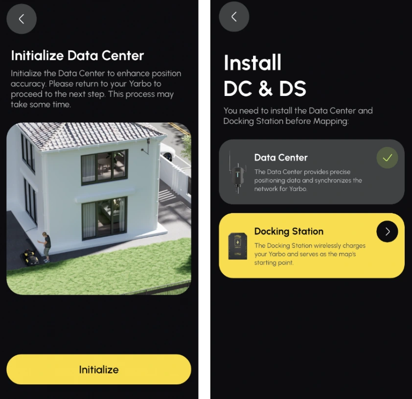 Приложение Yarbo: подключение Data Center и зарядной станции