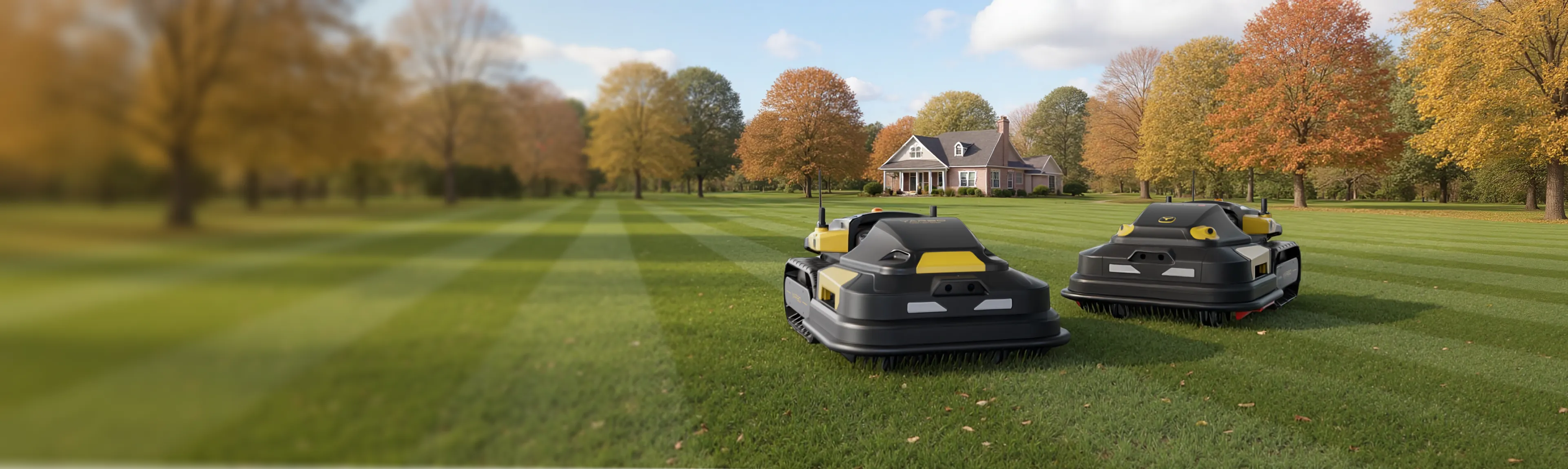 Yarbo Lawn Mower и Lawn Mower Pro на газоне у дома