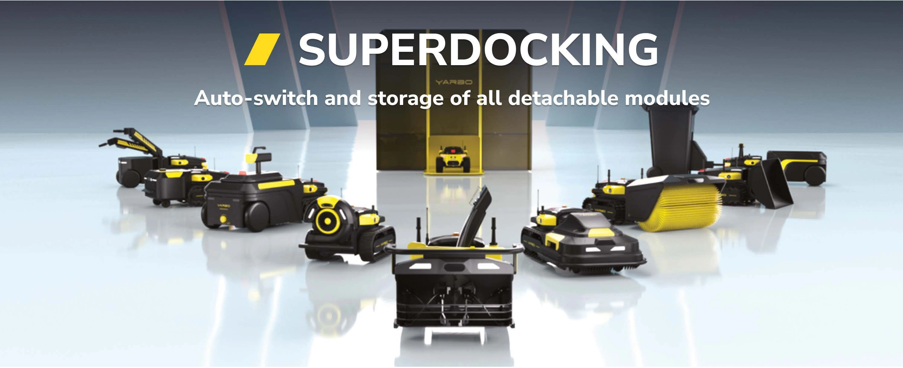 Yarbo SUPERDOCKING — автоматическая смена модулей в разработке